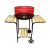 Import Factory Wholesale round shape red windproof with wood table trolley mini charcoal camping bbq grill for outdoor from China