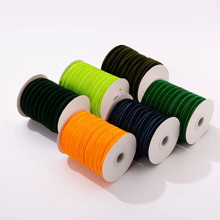 Factory wholesale velvet ribbon single-sided flocking belt non-elastic webbing