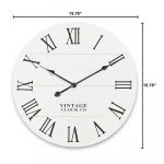 Farmhouse Vintage antique style rustic  Wooden White Wall Clock Simple Design
