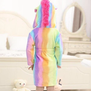 Fashion Design Cute Kids Unicorn Bathrobe