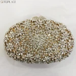Fashion Diamond Crystal Women Evening Bags Cocktail Party Wedding Bolsa Feminina Handbag Purse Bridal Metal Clutch Bag