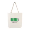 Fashion Painting Custom Blank Logo Printed Rope Handle Zipper Gift Shopping Tote Bag