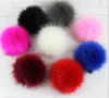 Faux Fake Handmade Fox Fur Pom Poms Pompom Ball with Snap Clip For Knitting Beanie