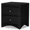 Faux Leather Upholstered Modern Nightstand, White color bedside tables for bedroom