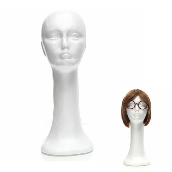 Female Styrofoam Foam Mannequin Manikin Display Head White styrofoam Head of 48cm high