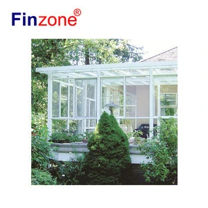 Fixed style aluminum Sunroom winter garden conservatory glass room  house greenhouse prefabricated system roof solarium modular