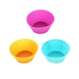 Food grade microwave Colorful bakeware Silicone cake muffin baking cups tray mold tools