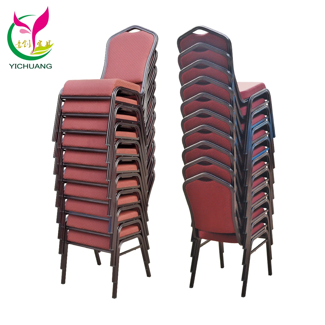 Foshan wholesale stackable aluminum  padded  dining banquet chairs and tables