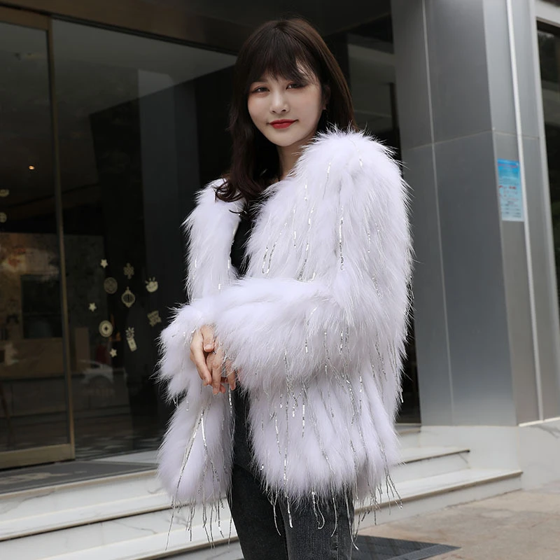 Fox Fur Coat Women / Female Short Classic Lady Colorful Full Sleeve Real Fox Fur Coat