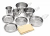 Free shipping 8 pcs Stainless Steel Camping Cookware Set
