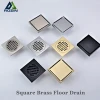 Free Shipping Brass Insect/Anti-odor 4 Inch Square Floor Drain Cover Stainless Steel Shower Floor Grate Drain 10*10cm