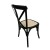 Import French Style Black Color Wooden Cross back chair with natural rattan seat from China