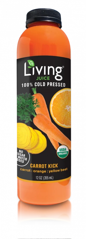 Fresh Carrot Kick Juice Certified Organic Fruits Maximize The Availability Of Nutrients No Water Or Sugar Added