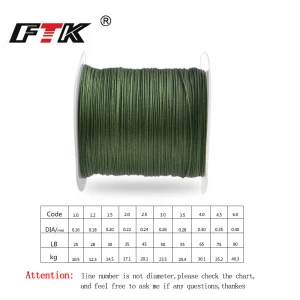 FTK 100M PE Braided Line Fishing 8 Strand Multifilament PE Wire Fishing line