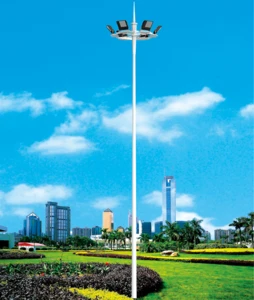 galvanized high mast light with raising and lowering device