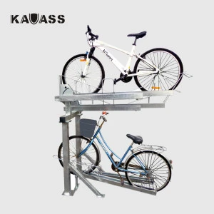Gas Pneumatic Assisted Hot Dip Galvanized double Two Decker tier bicycle Parking Rack Storage