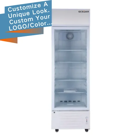 GCSOAR 188L Solar Powered Upright Showcase Solar Fridge with Compressor for Beverage Cake Fruit Home Shop Groggery