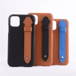 Genuine Leather Smartphone Mobile Phone Case Cover With Handle For Iphone 12 pro Max