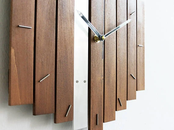Geometric Wooden Wall Decor Hanging Clock