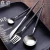 Import Gold and Black Cutlery Set Spoon Fork Knife Gift Flatware from China