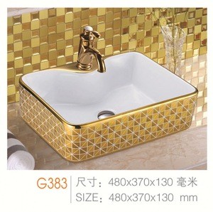 gold ceramic sink bathroom/ ceramic basin oval/ bathroom luxury washbasin