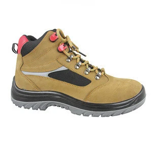 Good prices Suede leather Upper Steelt toe cap and steel plate brand name Construction safety shoes for workers SNN414