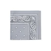 Grey Paisley Cotton Bandanas 22 inches - Sold in Dozen - Multi Uses: Face Covering, Napkins, Handkerchief, Scarf, Promotions