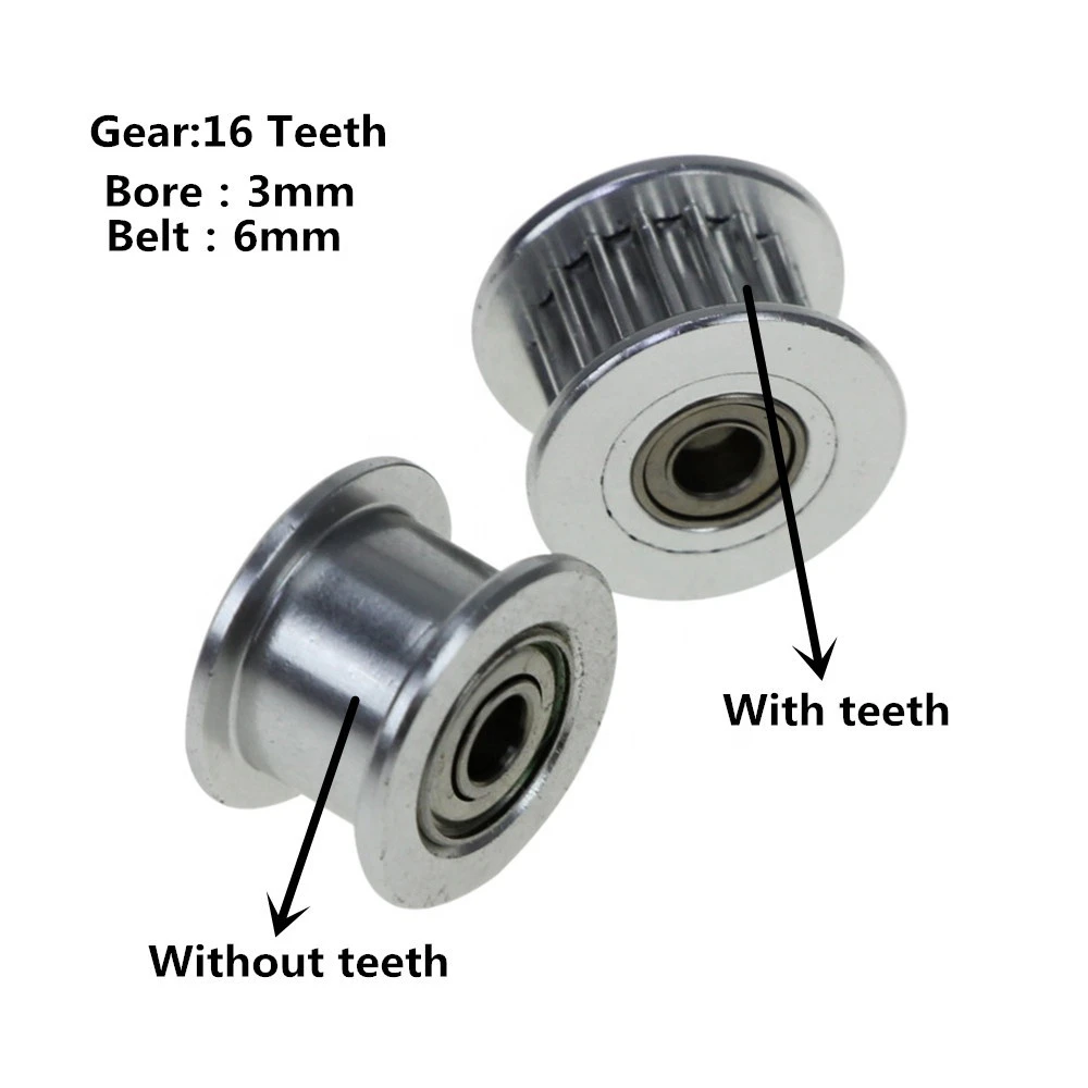 GT2 Pulley 16/20 Teeth Or Without Teeth Bore 3/5mm For 2GT Belt Width 6/10mm
