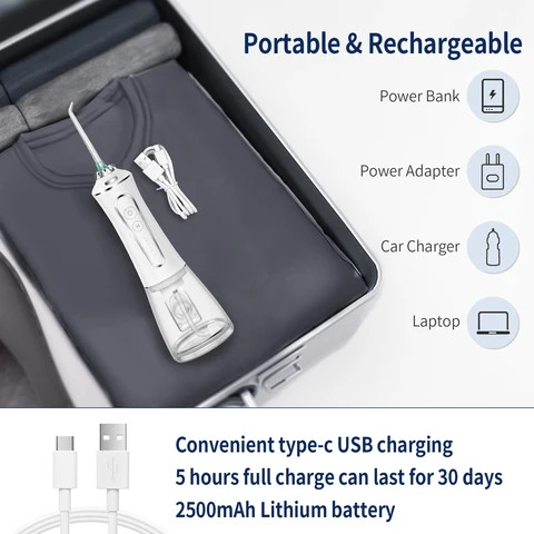 H2ofloss 300ml Water Tank Electric Oral Irrigator Dental Water Toothpick Flosser For Travel Home water flosser