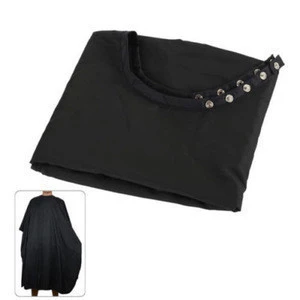 Hair Cutting Cape Salon Barbershop Adult Household Black Cape with Button