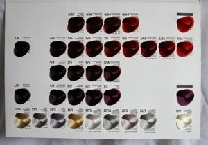 Hair Dye Chart for Salon