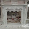 Hand Carved Home Decoration Cultured White Marble Fireplace Surround Price