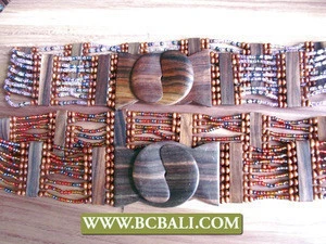 handmade design bead wood belt buckle clasps stretch wholesale