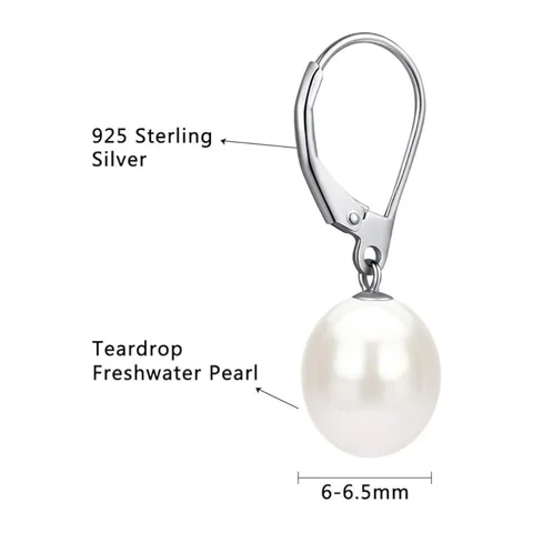 JTV Tahitian Pearl Drop Earrings For Women - Cultured Pearls In Rhodium Over Sterling Silver - Timeless Luxury Jewelry Gift-Boxed - Elegant Black Pearl Earrings For Anniversary, Birthday, & Holiday