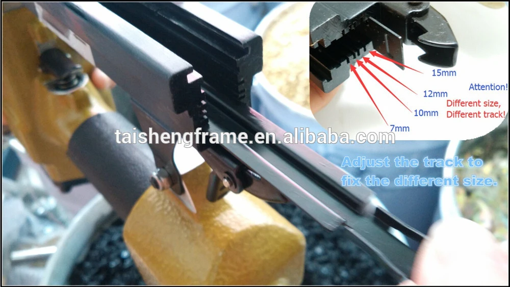 Handy Pneumatic V Nailer for the photo frame joint