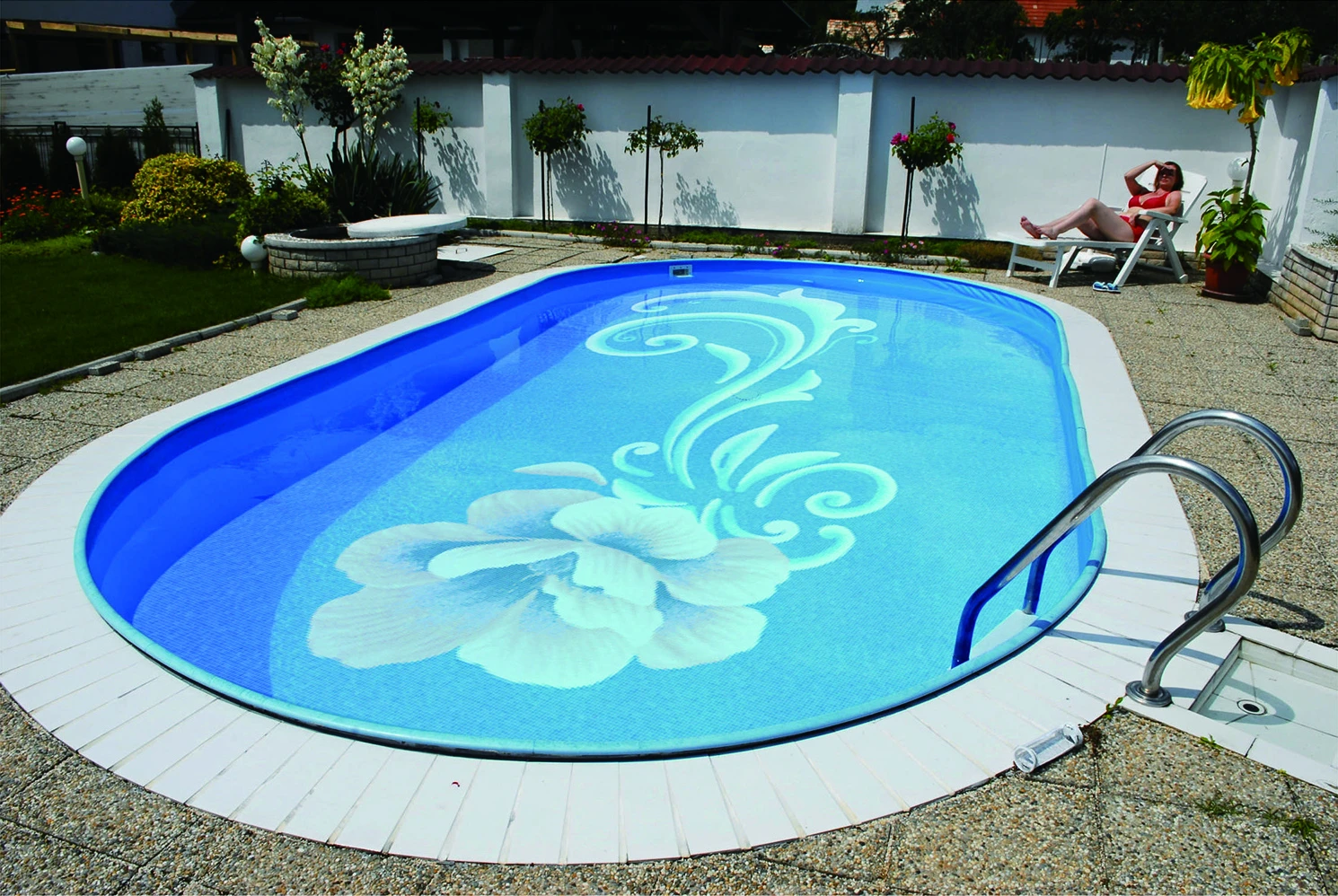 Hasin High Quality Glass Floor Flower Mosaic Tile For Swimming Pool(Flower Style)(Colors)