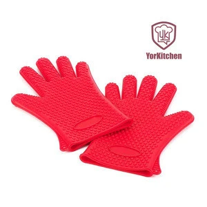 Heat Resistant Oven Mitt for Grilling, BBQ Kitchen silicone bbq gloves
