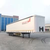 Heavy Duty 3 Axle 45ft 53f Tarpaulin Poles Rear Door Curtain Side Flatbed Tarps Enclosed Van Semi Trailer For Sale