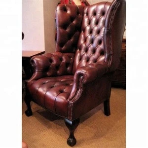 High Back Georgian Wing Chair,Leather Chair,Antique and Reproduction Leather Chairs