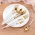 Import High-End 304 Stainless Steel Western Dinnerware Sets Cutlery Portugal Gold Steak Knife and Fork Spoon from China
