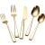Import high grade gold plated dinnerware spoon fork and knife set, stainless steel cutlery set from China