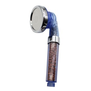 High Pressure ABS Rainfall Spa Water Saving Ionic Filter Handheld Shower Head 3-Way Spray hand shower W/ Ion Mineral Balls