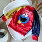 High quality Baby spring and autumn cardigan Baseball Jacket children's Korean Sesame Street jacket