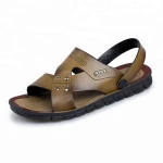 High quality cheap summer outdoor sport men leather sandals