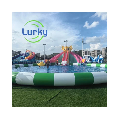 High Quality Giant Inflatable Pool Playground Inflatable Slide PVC Inflatable Pool Water Slide