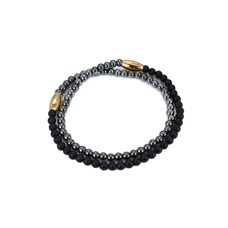 High quality gold plated stainless layered tiger eye beaded bracelet
