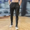 High quality mens leggins thin drawstring sweat sports fitness skin friendly breathable sweat absorption tight fitting pants