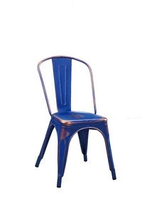 High Quality Retro Rusty Colour Finishing Steel Metal Dining Chair
