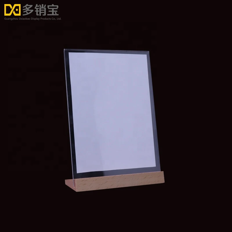 High Quality Wooden Acrylic Display Table Sign Holder Stand