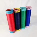 High strength filament dyed 75/36 polyester Tex yarn